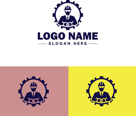 Engineering firm icon Engineering company Engineering practice Engineering consultancy flat logo sign symbol editable vector