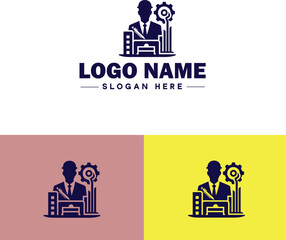 Engineering firm icon Engineering company Engineering practice Engineering consultancy flat logo sign symbol editable vector
