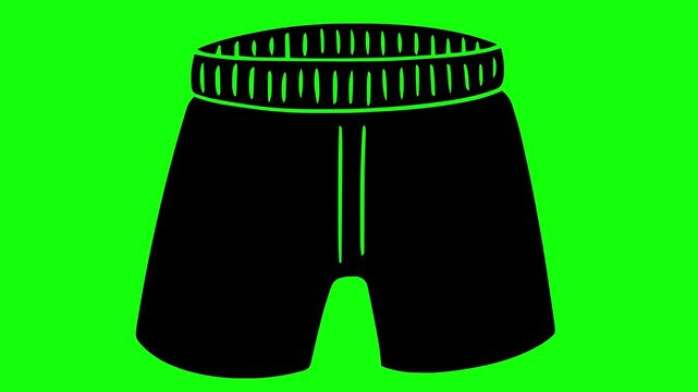 underpants illustration video animation boxer fashion underwear silhouette male logo shorts icon textile clothes garment apparel underclothes panties clothing outline wear pants trunks for green scree