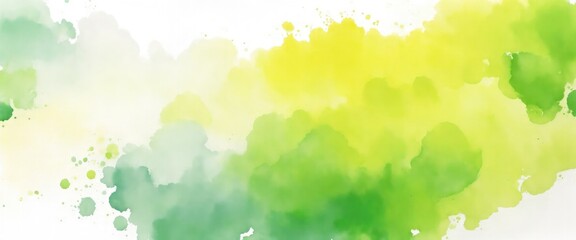 Fototapeta premium Yellow green and white watercolor abstract color splash design background