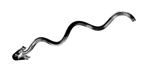 Hand drawn simple arrow drawn with wax crayon, chalk or charcoal. Uneven dry texture for underlining highlighting. Pencil drawn lines, strikethrough, grungy vector isolated on white.