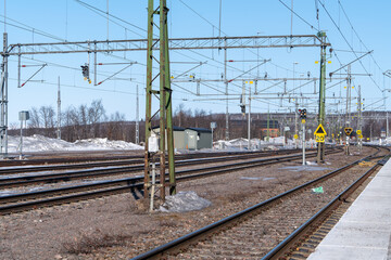 Fototapeta premium railway at kiruna station sweden