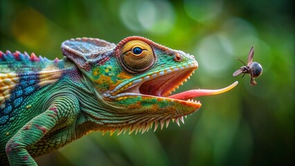 Obraz premium green iguana on a branch
