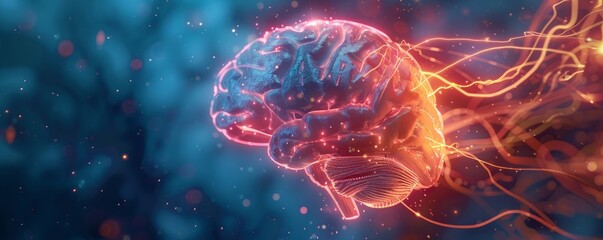 Fototapeta premium glowing brain.