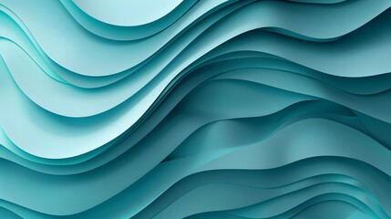 Fototapeta premium Elegant Turquoise Waves: A Fluid Abstract Design