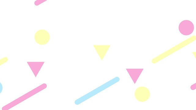 ループ対応のパステルカラーのシンプルな幾何学模様のアニメーション背景 Loop-compatible pastel-colored geometric animated backgrounds