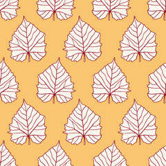 Botany Leaves Floral Hand Drawn Seamless Pattern