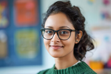 young indian woman wearing eyeglasses