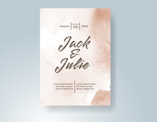Wedding invitation with abstract watercolor background