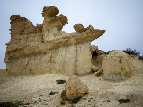 Las Gredas de Bolnuevo, erozed rock formation, Spain