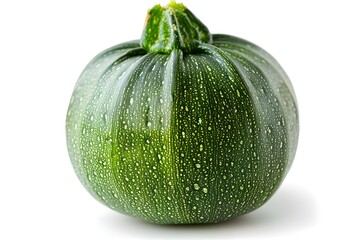 Fresh and Vibrant Round Zucchini with Dew Drops