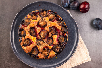plum and cinnamon pie