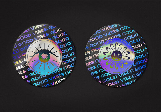 Holographic Sticker Mockup