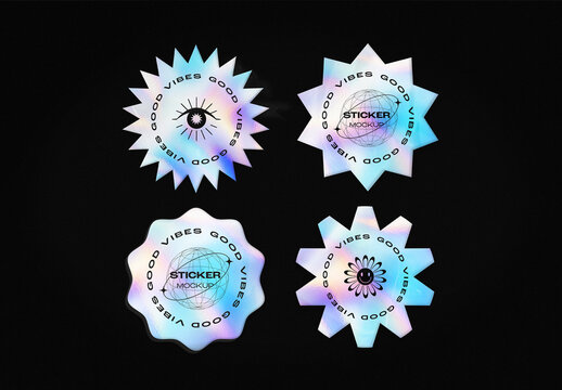 Holographic Sticker Mockup