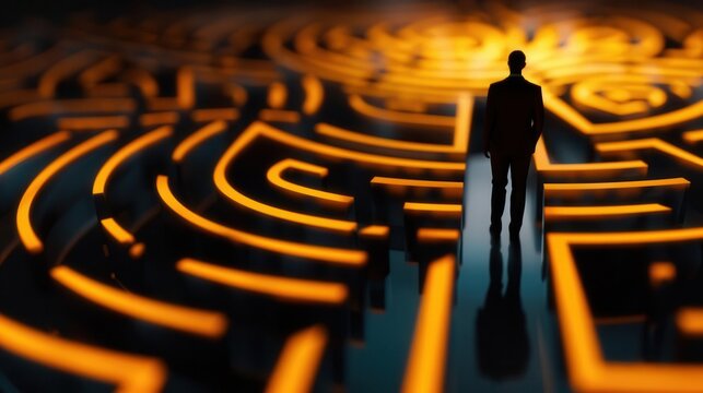 A person navigating a maze of financial data with no clear exit in sight