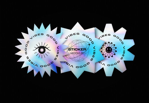 Holographic Sticker Mockup