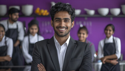 Fototapeta premium young indian business people group standing together