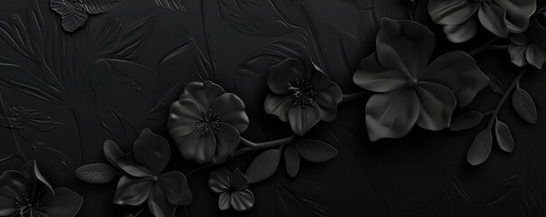 A pure black background with a subtle embossed texture, providing a touch of sophistication and elegance.