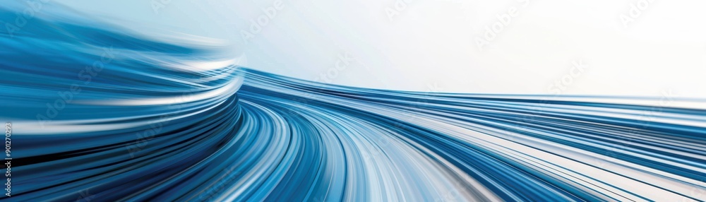 Poster dynamic blue abstract waves create a sense of motion and fluidity, perfect for backgrounds or design