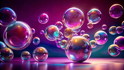 Shimmering soap bubbles land on a bold magenta backdrop, delivering a vibrant and fantastical scene.