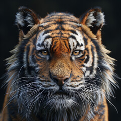 Fototapeta premium Wild Majesty: 3D Neat Depiction of a Tiger in Stylized Art