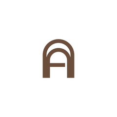 Letter A wood door window interior design vector logo design