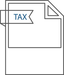 TAX File format icon black outline