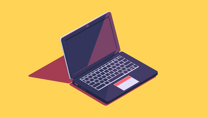 A laptop with a yellow background an black laptop an black screen that says highlighting the joyful and energetic design of the screen.