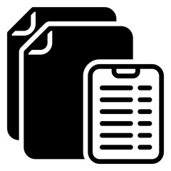 Clipboard icon, glyph icon style