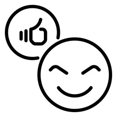 Happy icon, line icon style