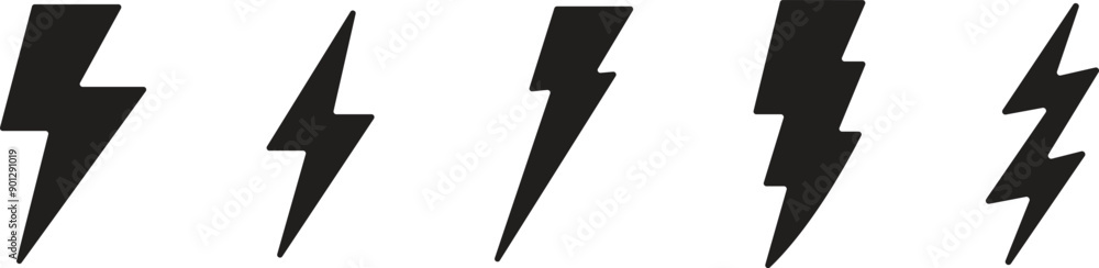 Poster lightning vector icon set. lightning symbol. simple lightning strike sign. lightning icon isolated o
