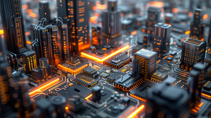 Modern technological microchip domestic business. Technology concept.