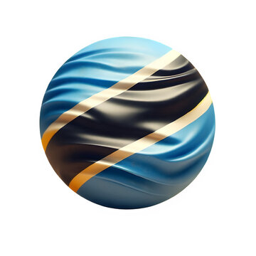 Drapeau du Botswana ic&ocirc;ne ronde