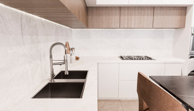 Interior of modern kitchen sink