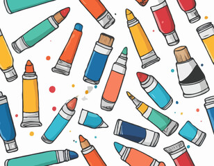 Paint tubes, oil paint, acrylic, gouache or watercolor, cartoon style. Trendy modern vector illustration isolated on white background, hand drawn, flat