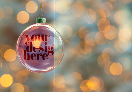 Mockup Christmas Ball Glass. Ai Generated