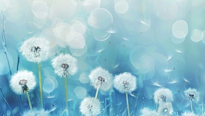 Soft Focus Dandelions with Bokeh Background