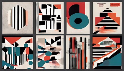 geometric Brutalist shapes modern poster abstract inspired prints cover design album art template layout typography art poster aesthetics great Swiss made graphic vector Meta bold