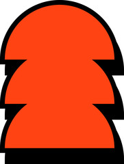 Red Bold Geometric Shape