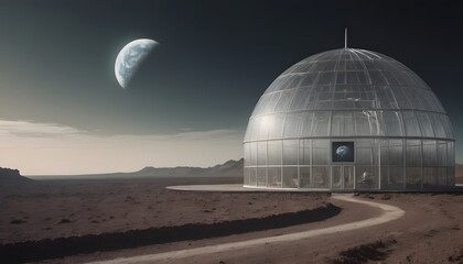 Obraz premium Greenhouse on an unknown planet.