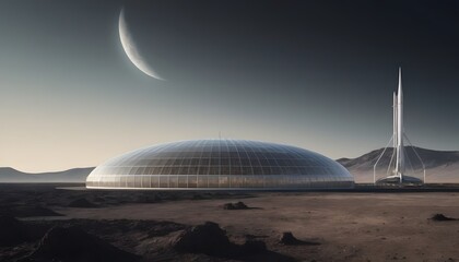 Obraz premium Greenhouse on an unknown planet.