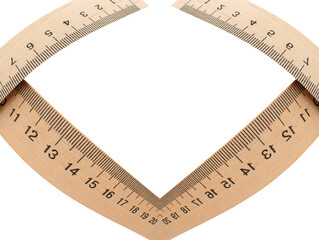 Wooden measuring ruler isolated