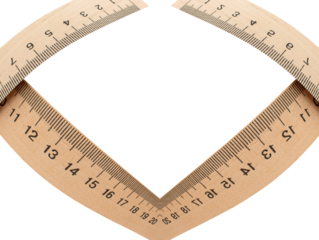 Wooden measuring ruler isolated