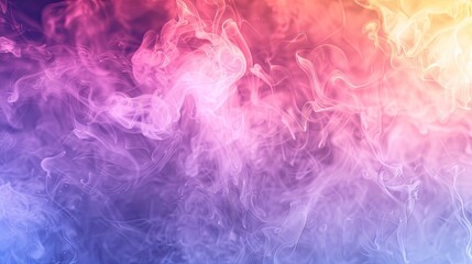 Fototapeta premium Burning pink, yellow, blue smoky neon background with white powder and purple smoke, perfect for vibrant abstract visuals.