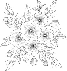 Fototapeta premium Adult flower patterns made by hand for Coloring&nbsp;pages 