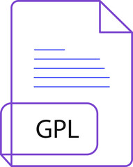 GPL File extension icobn crisp corners thick outline