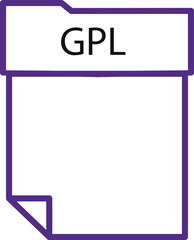 GPL File format minimal icon with thick outline