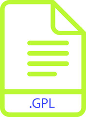 GPL File minimal icon with symbol