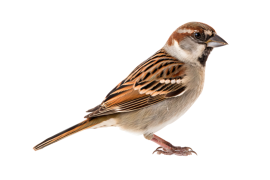 Beautiful PNG illustration of a sparrow in detailed and vibrant colors, ideal for nature-themed designs, wildlife art, and ornithology projects