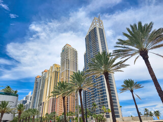 Sunny Isles Beach, Florida - Tall residential buildings along Collins Avenue.